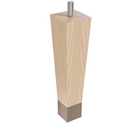 Designs Of Distinction 6" Square Tapered Leg with bolt and 1" Flat Black Ferrule - Ash 01241006ASWR6
